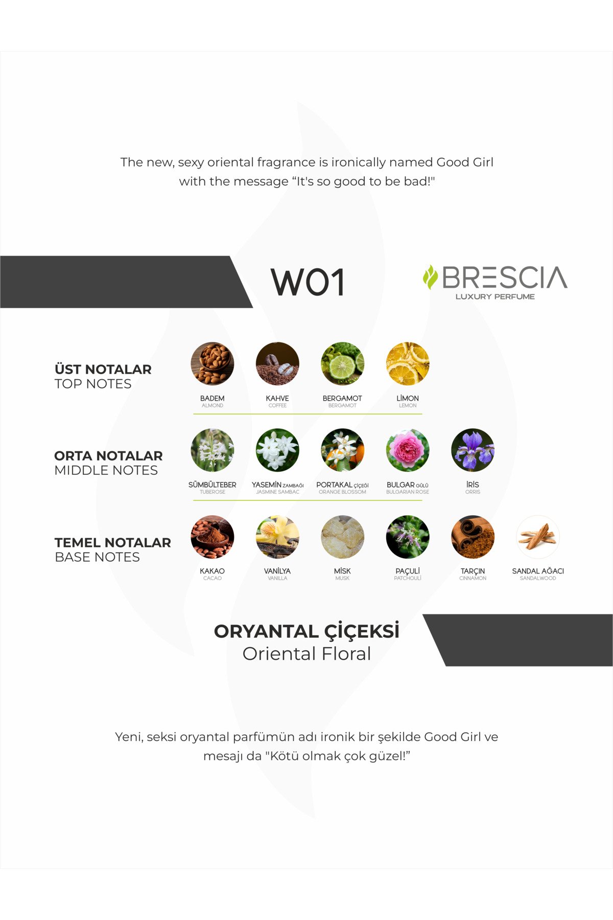 BRESCIA W01 50ml EDP ( Carolina Herrera Good Girl Muadili ) - Görsel 2
