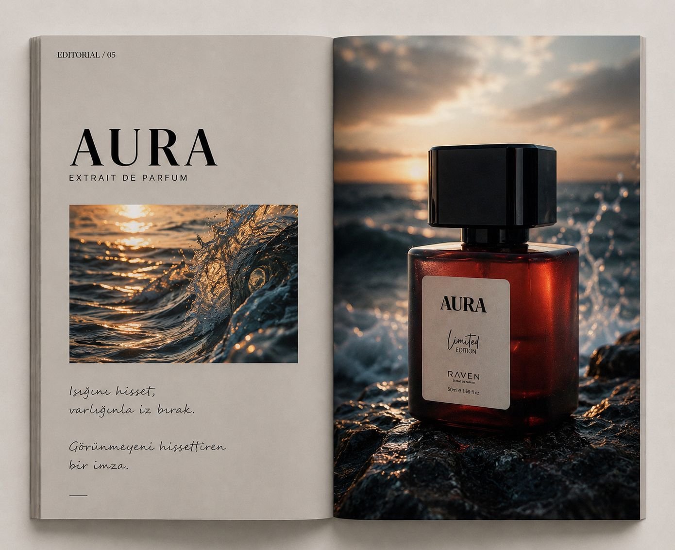 Raven Perfume AURA Limited Edition Özel Seri Unisex Extrait De Parfüm Uzun Süre Kalıcı Koku - Görsel 3